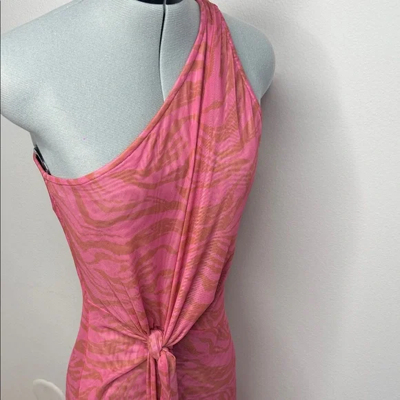 Vix Paula Hermanny Diani Kiana Maxi Cover Up Dress Pink Tiger Print NWT Size S - Picture 7 of 10